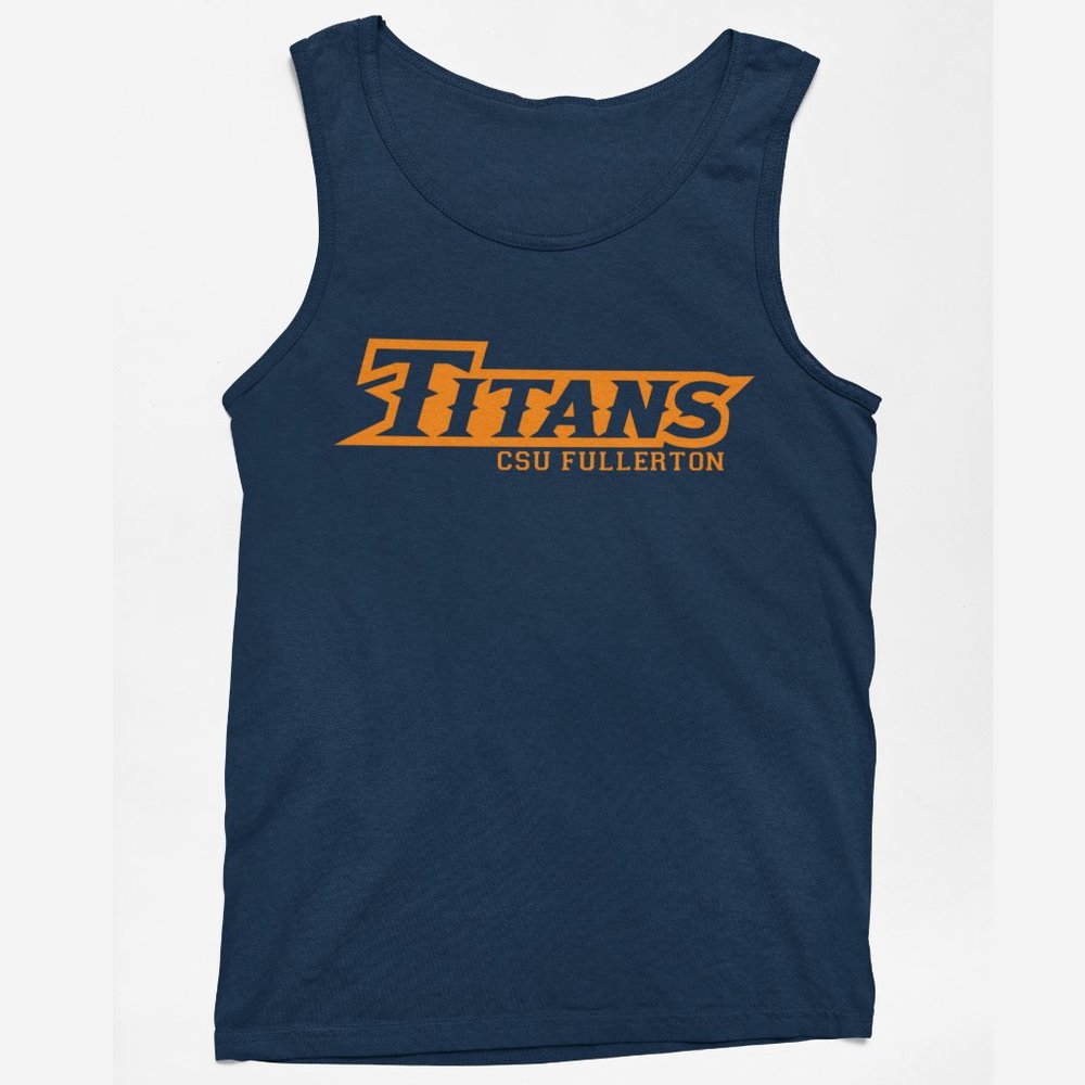 NEW Cal State Fullerton Titans Wordmark Tank Top NAVY